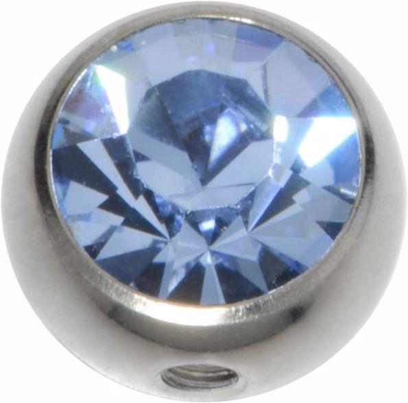 Bijouteria Piercingverschluss (Chirurgenstahl 316L, Kristall)
