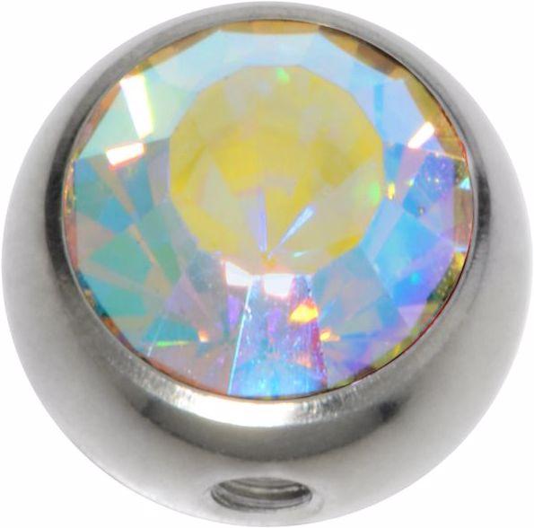 Bijouteria Piercingverschluss (Chirurgenstahl 316L, Kristall)