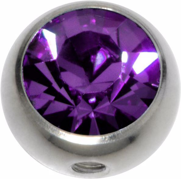 Bijouteria Piercingverschluss (Chirurgenstahl 316L, Kristall)