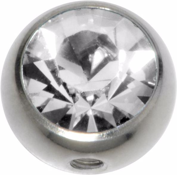 Bijouteria Piercingverschluss (Chirurgenstahl 316L, Kristall)