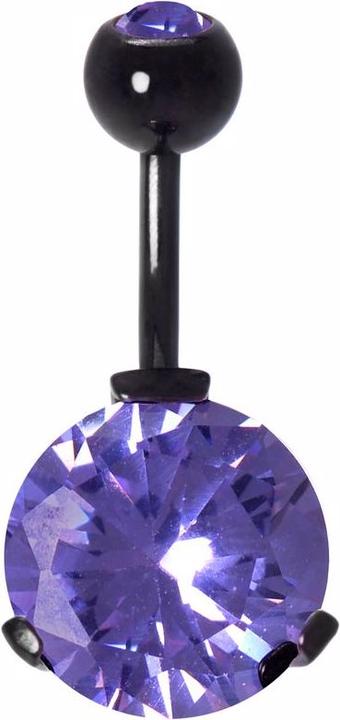 Image du produit Bijouteria Piercing nombril (Acier chirurgical 316L, Cristallin, Revêtement PVD (noir), Zircone)