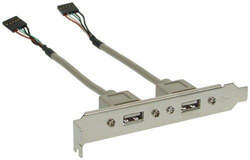 Aquatuning USB 2.0 bracket, 2x USB female to 2x 5pin male connector