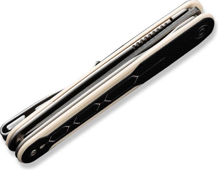 Actual product image Civivi KwaiQ Milled G10 Ivory & Black Damascus (7.60 cm)