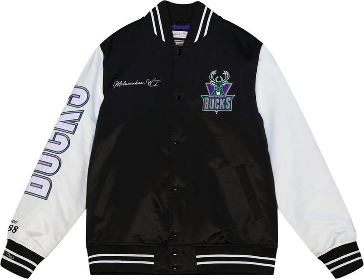 Immagine prodotto Mitchell & Ness Giacca M&N Varsity Satin - NBA Milwaukee Bucks - XL (XL)