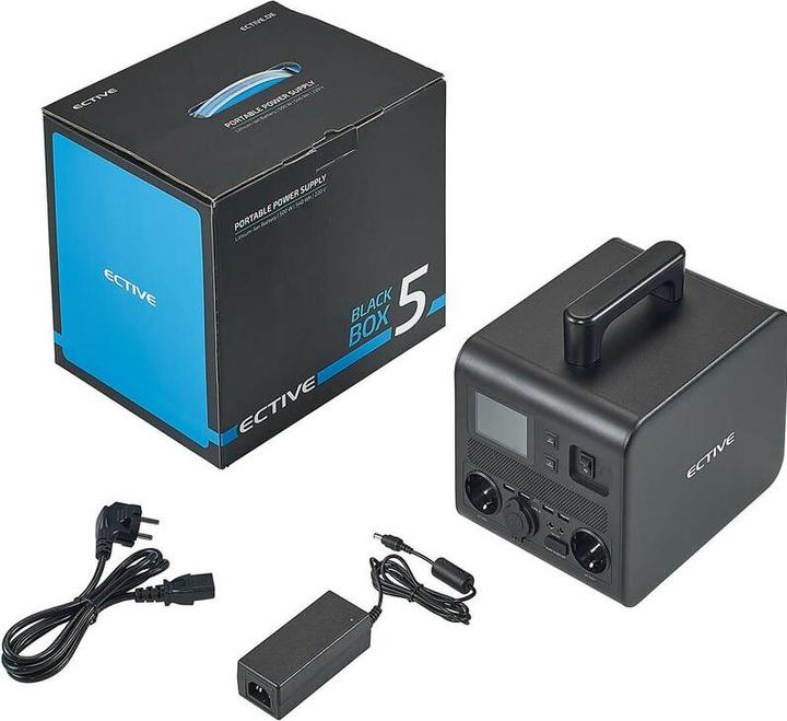 Produktbild Ective BlackBox 5 Lithium Powerstation 500W 512Wh Akku mit USB 12V 230V Camping (512 Wh, 8.50 kg)