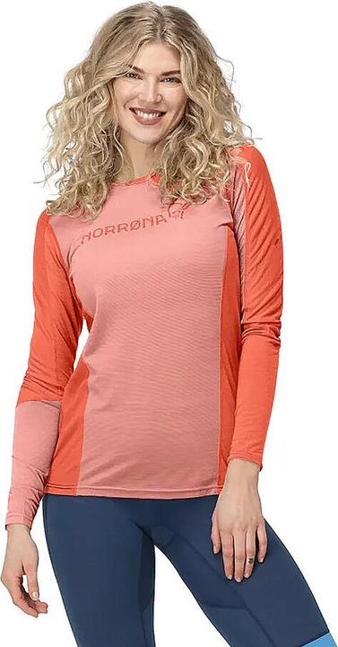 Immagine prodotto Norrøna Pullover termico da donna Norrona Falketind Equaliser Merino a girocollo - pesca/arancio (M)