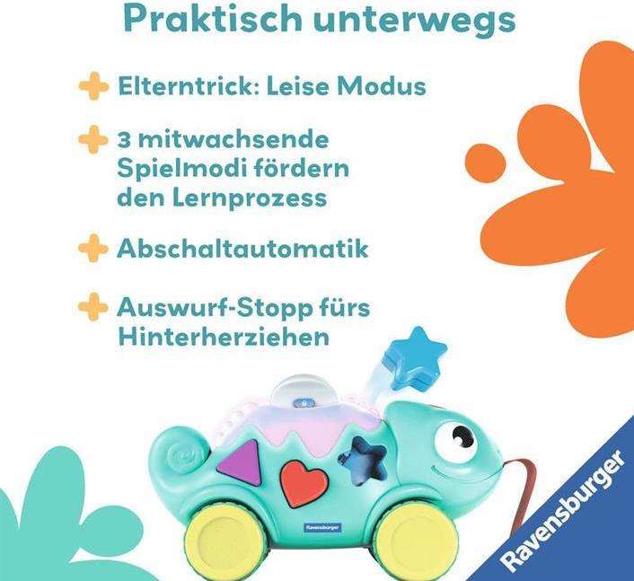 Immagine prodotto Ravensburger 4875 play+ Camaleonte musicale di forme e colori, smistatore di colori e forme, con (Tedesco)