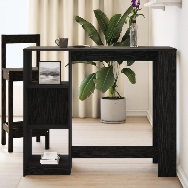 Actual product image VidaXL Bar table with shelf black oak 102.5x46x103.5 cm Manufactured wood