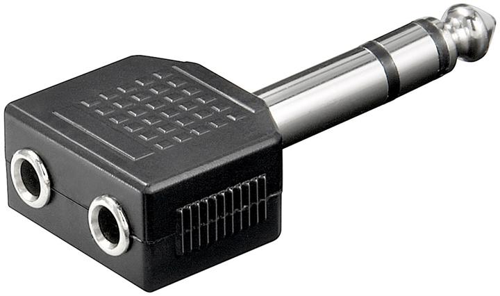 Produktbild Goobay Kopfhörer-Adapter, 1x AUX-Klinke 6,35 mm auf 2x 3,5 mm (Winkeladapter)