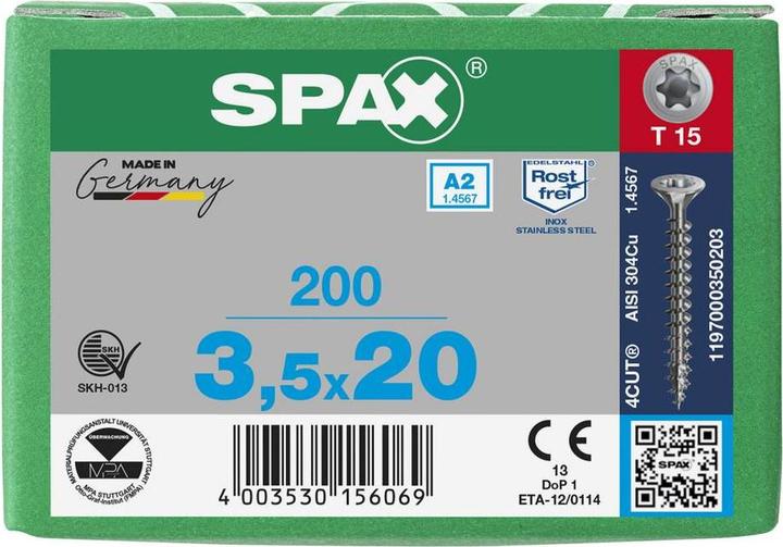 Productafbeelding Spax Spaanplaatschroeven A2 (200 Schroeven per stuk)