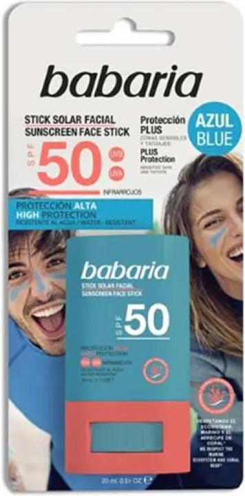 Actual product image Babaria Sunscreen Face Stick Spf50 20ml (Sun cream face, SPF 50, 20 ml)
