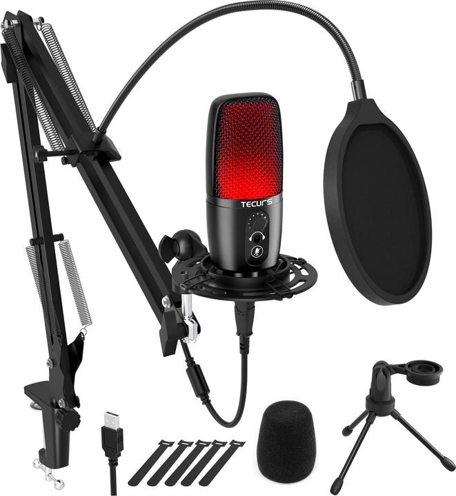 Actual product image Tecurs USB microphone with arm