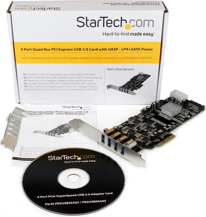 Image du produit StarTech 4 Port PCIe Quad Bus USB 3.0 Card