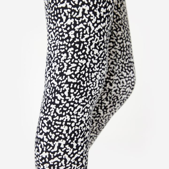Produktbild Decathlon Leggings Mädchen Baumwolle bedruckt - schwarz/weiss