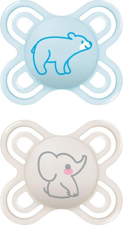 Produktbild MAM Perfect Start Silikon, 0-2 Mon., 2 Stk, Bär/Elefant (2 x, bis 2 Monate)