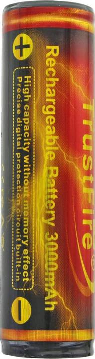 Actual product image Trustfire Akku 18650 3000mAh geschützt (Flame) (1 pcs., 18650, 3000 mAh)