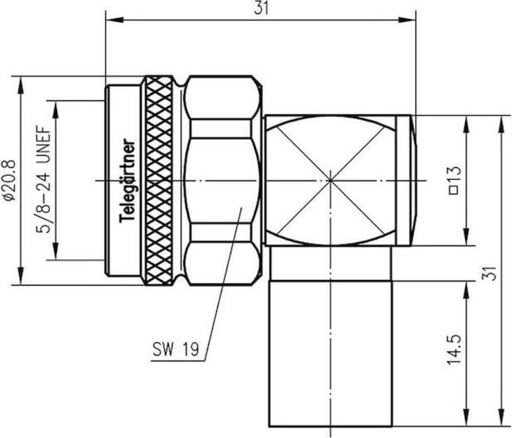 Actual product image Telegärtner N-angle plug