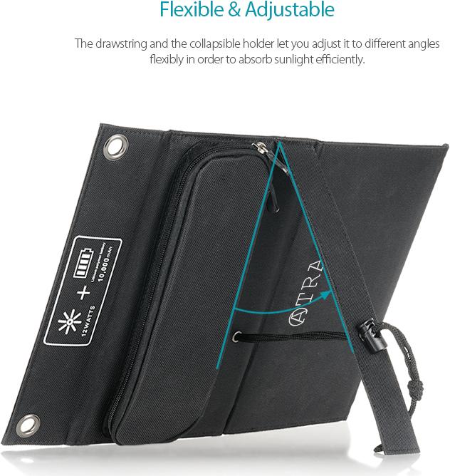 Actual product image Atra Solar Charger DA69 (10000 mAh, 12 W, 37 Wh)