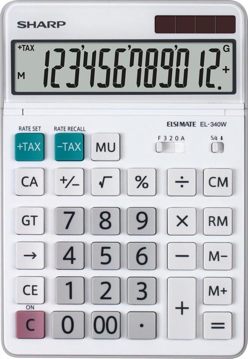 Actual product image Sharp EL-340W Calculator Desktop Calculator (Solar cells, Batteries)