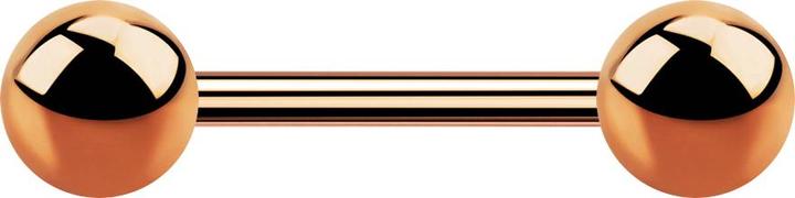 Star Piercing Barbell Innengewinde rosegold mit zwei Kugeln (Titan G23, ohne Messing)
