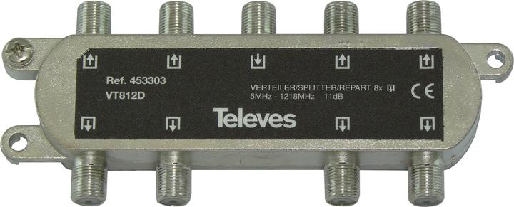 Produktbild Televes VT812D 8-fach Verteiler 5-1000MHz VD:12dB 453303 (VT812D) (12 dB, Verteiler und Abzweiger)