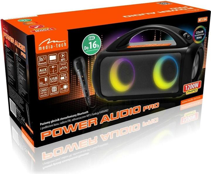 Produktbild Media-Tech Premium Lautsprecher Bt Power Audio Pro Mt3184 (16 h, Batteriebetrieb)
