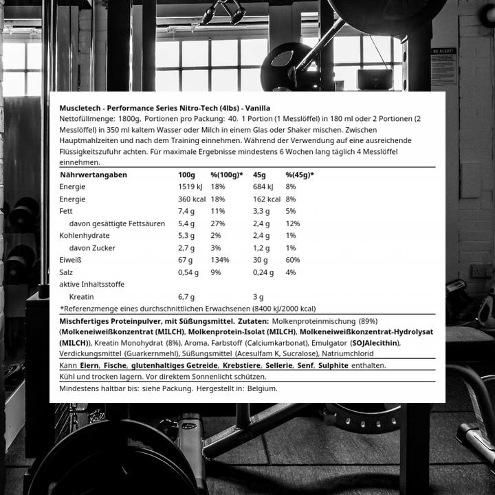 Immagine prodotto Muscle Tech Nitro Tech Performance (Vaniglia, 1 pz., 1800 g)