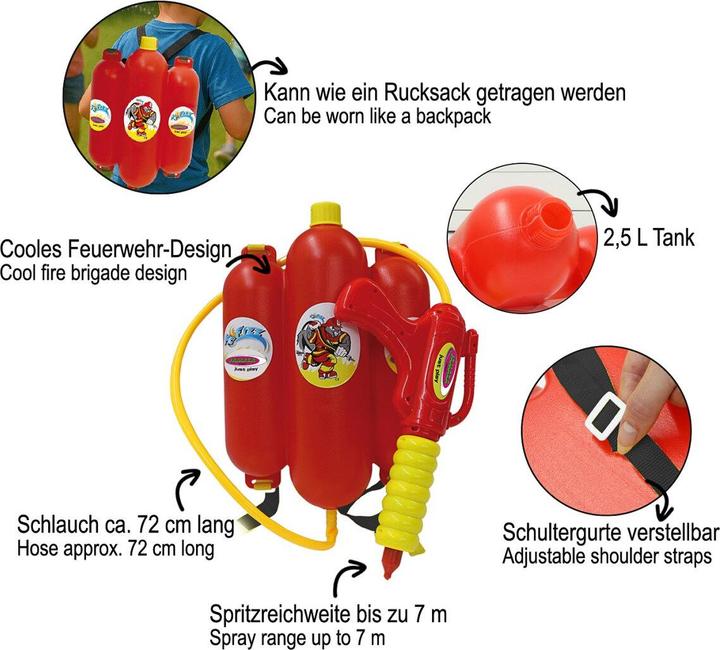 Produktbild Jamara Mc Fizz Wasserspritze mit Tankrucksack (Tank Integriert)