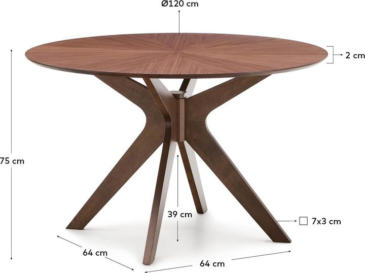 Image du produit Kave Home Naanim (120 x 120 x 75 cm)