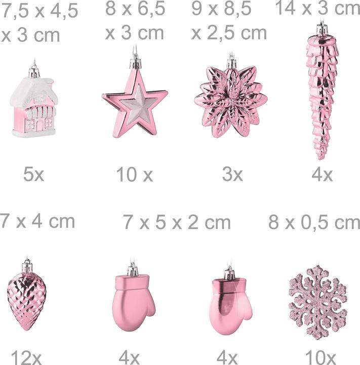 Actual product image Relaxdays Christmas baubles set (100 -part)