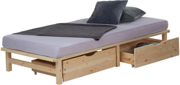 Produktbild Homestyle4u Palettenbett mit Bettkasten und Lattenrost (90 x 200 cm)