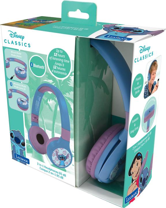 Produktbild Lexibook 2-in-1-Bluetooth/Kabel-Kopfhörer Stitch Blau
