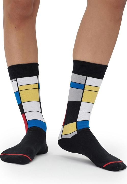 Image du produit MuseARTa Chaussettes Piet Mondrian - Composition avec rouge, bleu et jaune (Une unité par pack, 36 - 40)