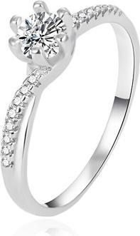 Agato Engagement Silver Ring With Zircon Agt-R15w (54)