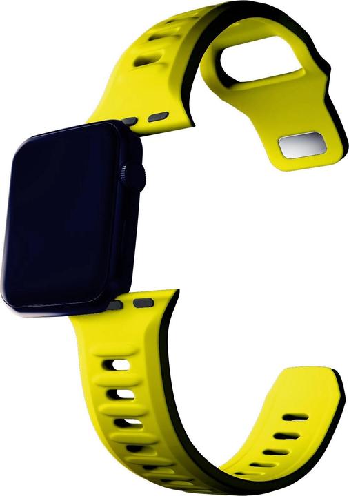 Actual product image 3MK Silicone Watch Strap żółty/yellow dla Apple Watch 42/44/45/49mm (Stainless steel, Silicone)