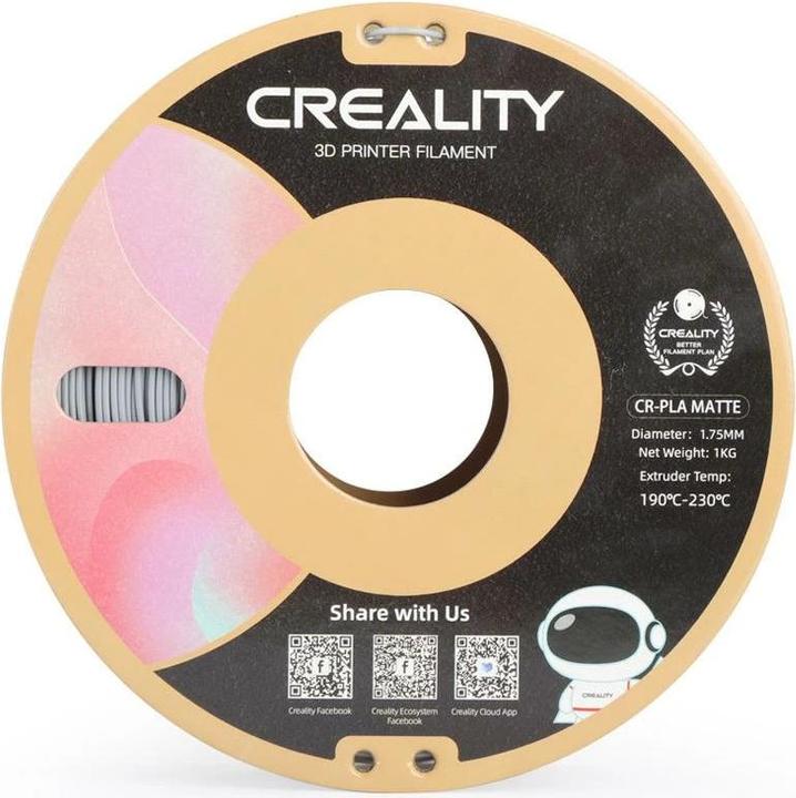 Image du produit Creality Cr-Pla Matte (PLA, 1.75 mm, 1000 g, Gris)
