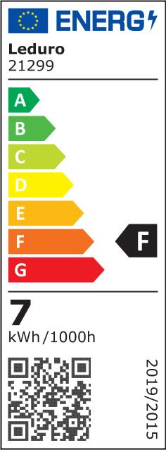 Energy Label Leduro Light Bulb||Power consumption 7 Watts|Luminous flux 600 Lumen|3000 K|220-240V|Beam angle 100 degrees (GX53, 7 W, 600 lm, 1 x, F)