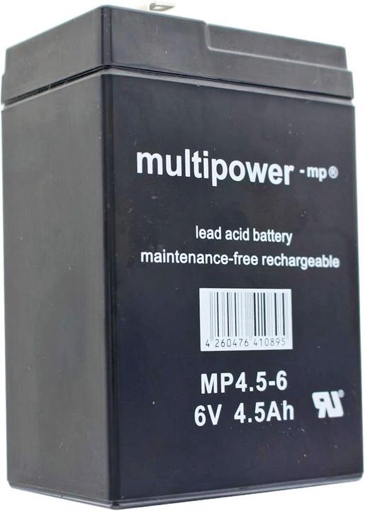 Image du produit Multipower Akku MP4.5-6 Blei mit 4,8mm Faston Kontakten (6 V, 4.50 Ah)