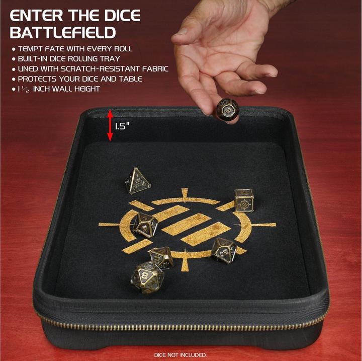 Produktbild Enhance Tabletop RPGs Community Dice Organizer Case & XL Rolling Tray Black