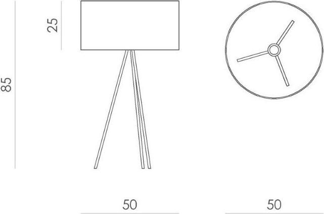 Produktbild Gie El LGH0511 - Minimalistische Tischlampe TRINITY III, weiss (E27)