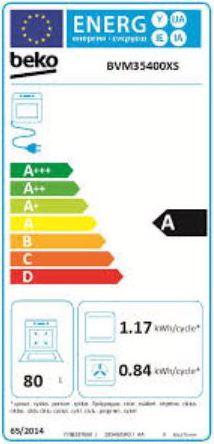 Label énergétique Beko BVM35400XS