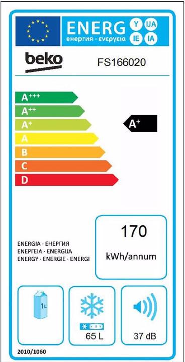 Energie-Label Beko FS 166020 (Freistehend, 65 l)