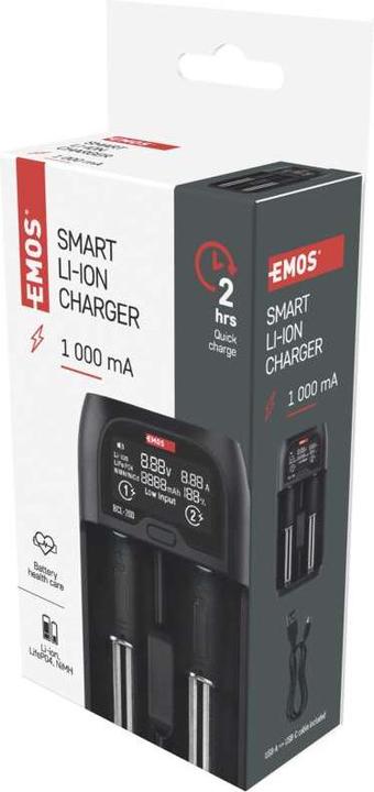 Actual product image Emos Universal Li-ion Battery Charger BCL-20D (1 pcs., Battery + charger)