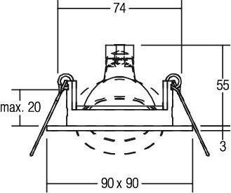 Actual product image Brumberg NV recessed spotlight