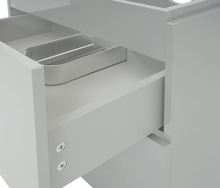 Produktbild Mendler Premium Waschbeckenunterschrank, Waschtischunterschrank Waschtisch Badmöbel, hochglanz 60cm grau (60 x 46 x 50 cm)