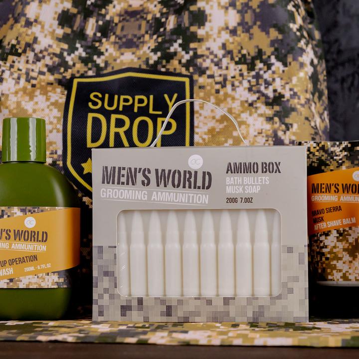 Actual product image Accentra MEN'S WORLD soap in ammunition form in gift box, 200g, fragrance: Oak & Amber, colour: (refill)