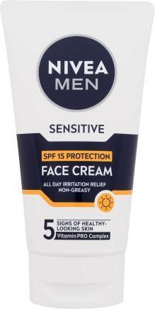 Actual product image NIVEA MEN Protective skin cream SPF 15 Men Sensitive (Face Cream) 75 ml (75 ml, Day cream, SPF 15)