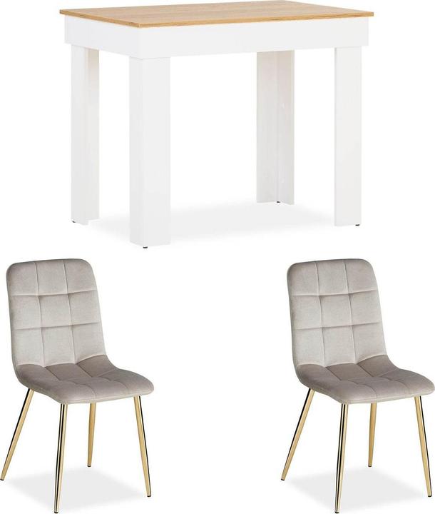 Image du produit Homestyle4u Table de salle à manger avec 2 chaises Set