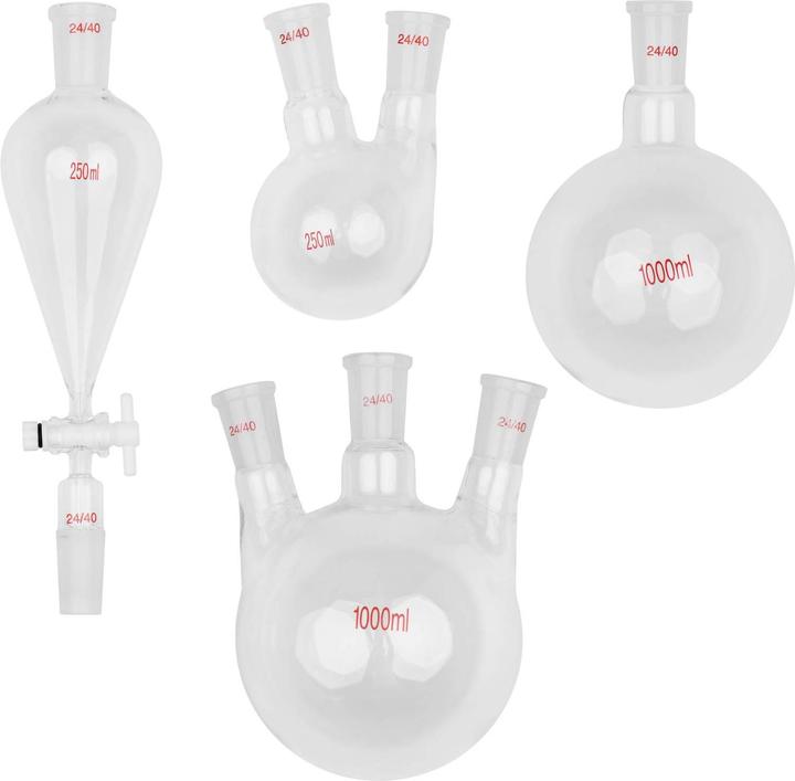 Produktbild Steinberg Laborgläser Set Destillation 29-teilig 24/40 160 °C 250 / 1000 ml Borosilikatglas