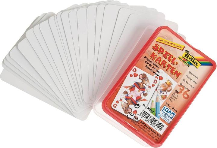 Image du produit Folia Cartes de jeu vierges, 65 x 100 mm, 36 cartes, blancá (36 x)
